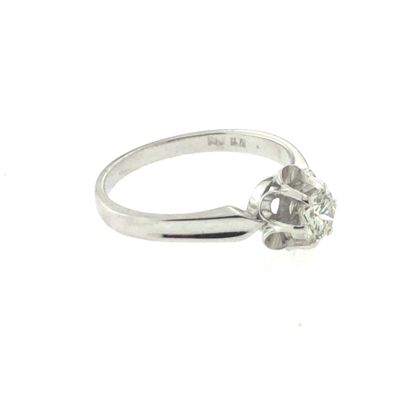 Solitaire witgoud ring